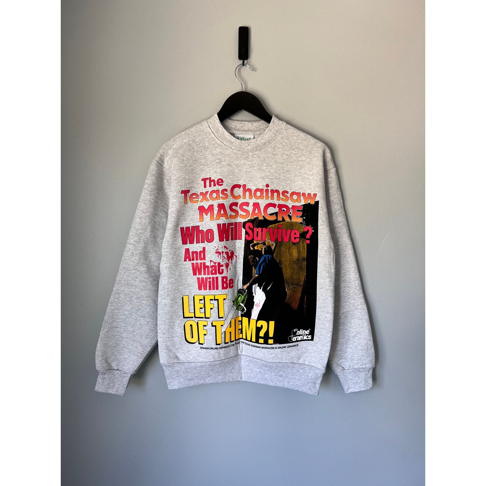 Online Ceramics Texas Chain Saw Massacre Grey Crewneck Sweatshirt - Size Small  -image