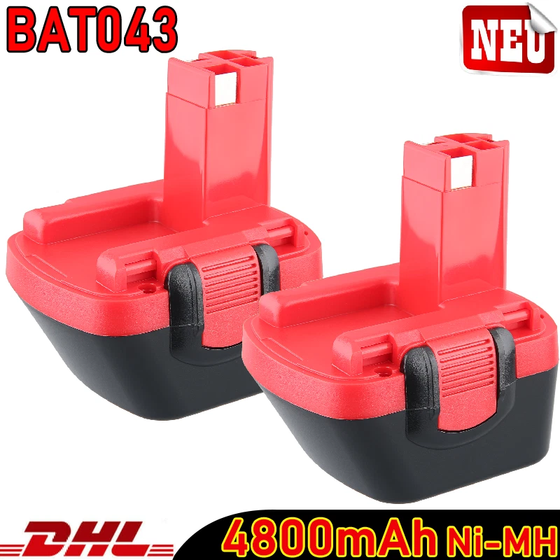 2X 12V Ni-MH Akku für Bosch BAT043 BAT045 BAT046 2607335273 2607335274 PSR12 2X 12V Ni-MH Akku für Bosch BAT043 BAT045 BAT046 2607335273 2607335274 PSR12