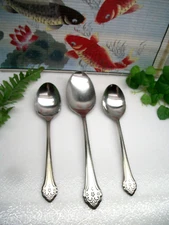 Oneida Silver  LAKEWOOD  Stainless Steel  Solid Serving & Oval Place Soup Spoons