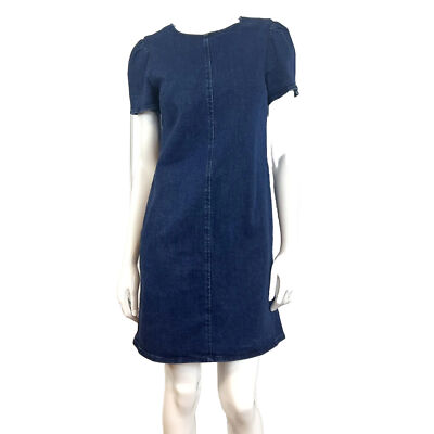 Draper James Stretchy Denim Short Sleeve Shift Dress w/ Pockets Size 4