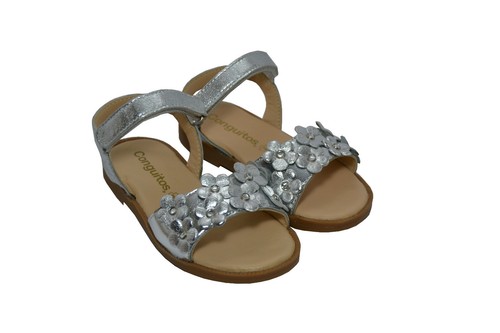 Sandalias de piel napa/plata Conguitos eBay