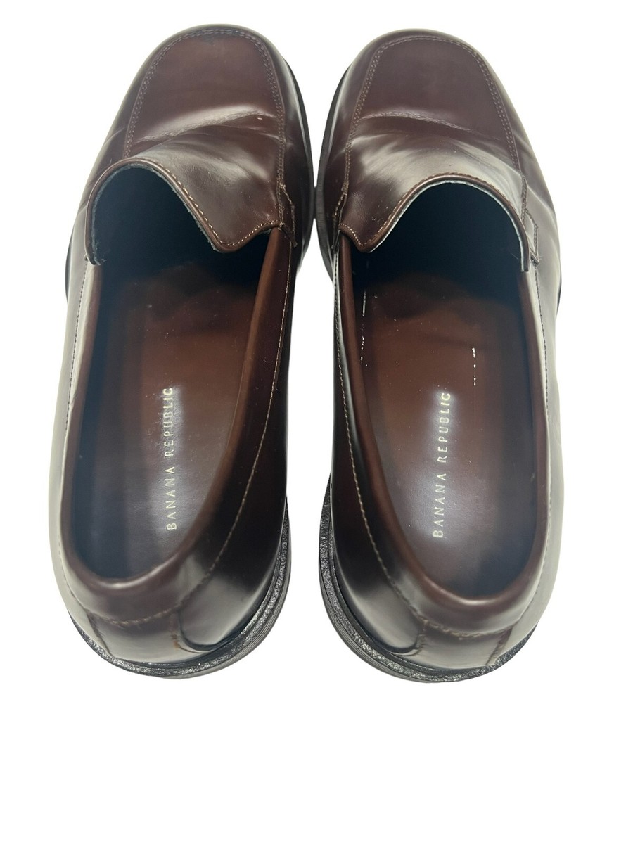 Banana Republic Vera Cuoio Brown Italian Leather Loafers Mens Size 10 D s-l400.jpg main image 2