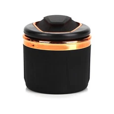 New Ceramic Car Ashtray Creative LED Lights Flame Thermal Insulation Car Ashtray