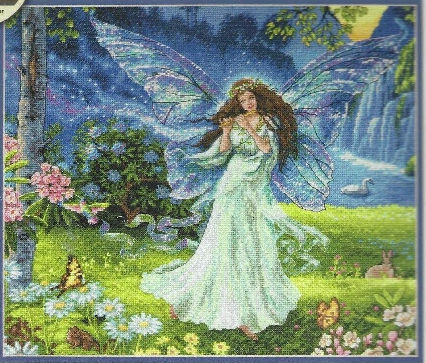SPRING FAIRY--Dimensions Gold--Forest-Waterfall-Animals-Counted Cross Stitch KIT