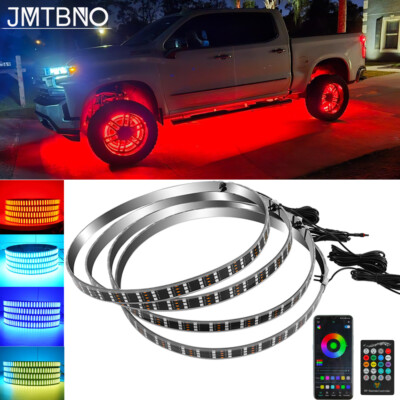 15.5'' RGB LED Wheel Ring Rim Lights Remote For Chevy Silverado 1500 ...