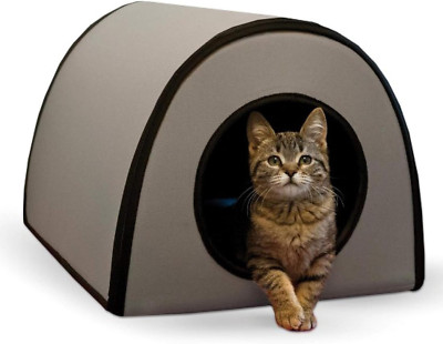 Thermo Mod Kitty Shelter Waterproof Outdoor Heated Cat House Gray 21 X 14 X 13 I