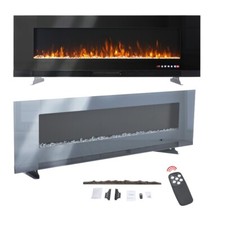 Wall Hung Electric Fireplace 12 Colours LED Flame Fire Heater with Remote &Stand