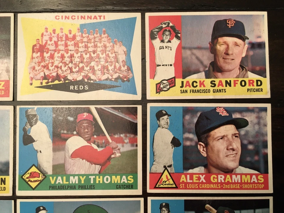 ⚾️⚾️1960 Topps Baseball Card 12 Card Lot Billy Martin Reds Team Card Nice lot - Image 3 of 4