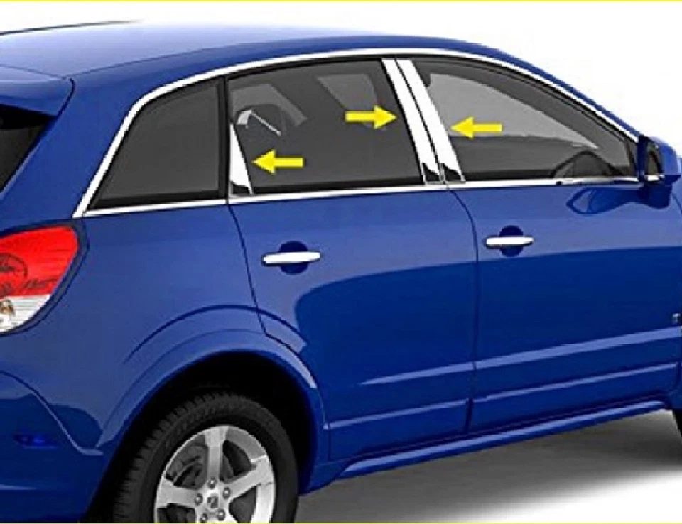 Moldura de pilar de puerta cromada 6 piezas acero inoxidable para VAUXHALL OPEL ANTARA 2006 EN ADELANTE - Imagen 4 de 4