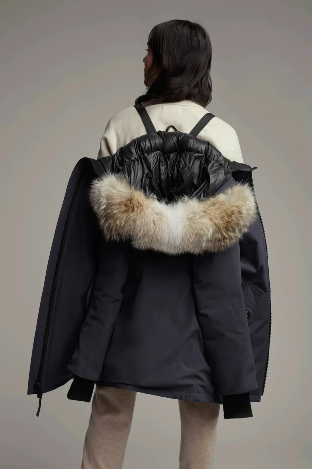 Parka donna CANADA GOOSE Rosemont piumino giacca cappotto con cappuccio blu navy taglia S