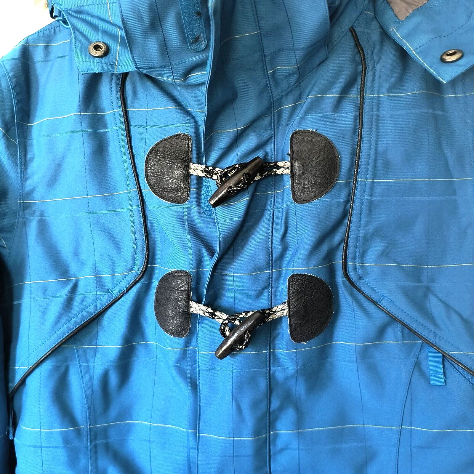 burton dryride faux fur lined plaid coat zip pockets jacket