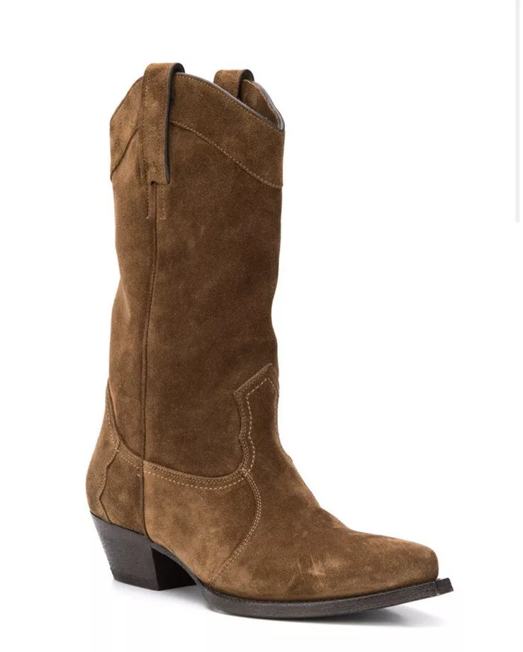 Saint Laurent Lukas 40mm Western Boots Size 36.5