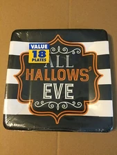 ALL HALLOWS' EVE AMSCAN PAPER PLATES 18 CT 7"