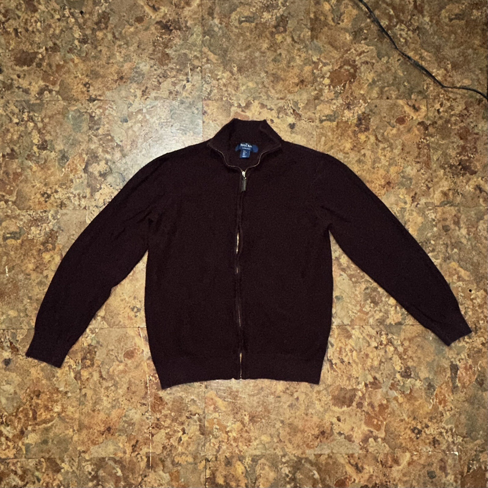 FILA Giacca maglione Savile Row Company London cerniera intera uomo taglia grande prugna viola