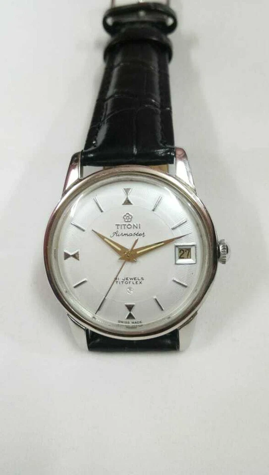 Titoni Airmaster 25 Joyas Titoflex Hecho en Suiza Reloj Hombre Esfera Blanca Foto 3 de 4
