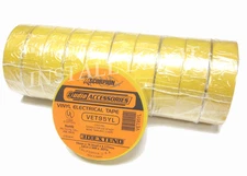 10 ROLLS PREMIUM VINYL ELECTRICAL TAPE CAR 12V WIRE - UL RoHS - YELLOW - 600 FT