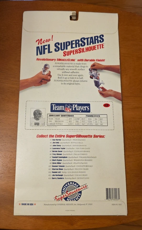 NUEVO JOHN ELWAY NFL VINTAGE SUPERESTRELLAS DENVER BRONCOS SUPER SILHOUETTE FATHEAD Foto 2 de 2