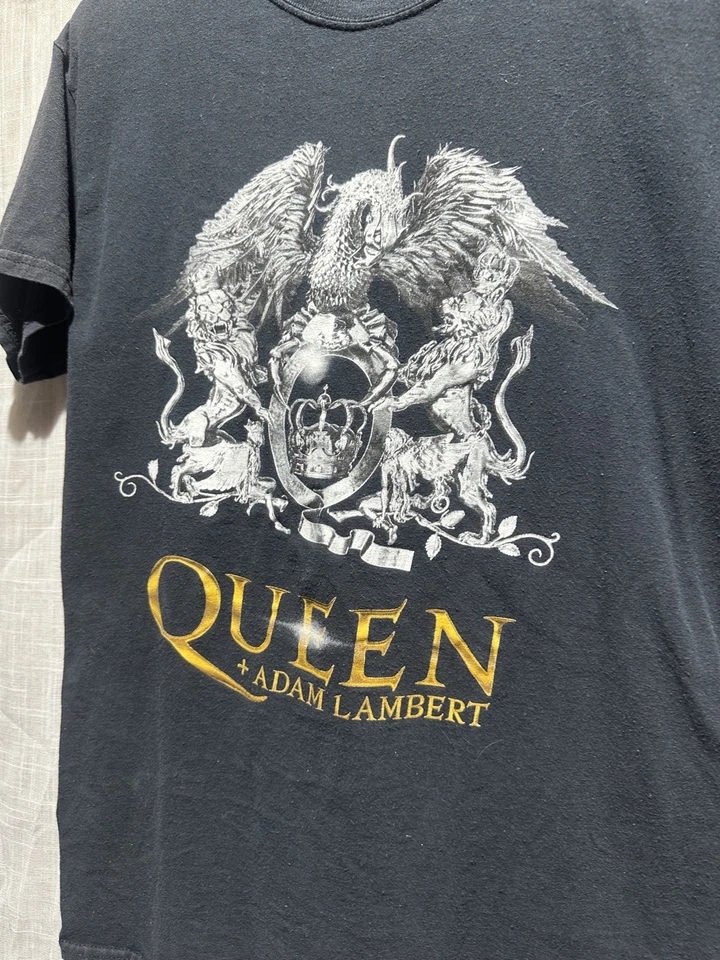 Camiseta Queen Tour Mediana Negra Adam Lambert Rhapsody 2019 Fanático de la Música de Concierto Foto 3 de 3