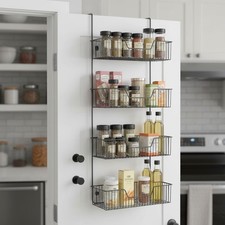 Versatile Over The Door Pantry Organizer - Durable Adjustable Hook System