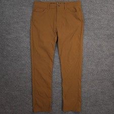 PrAna Brion Pants Mens 36X33 Brown Slim Stretch Zion Performance Outdoor Hiking