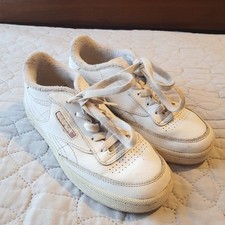 Vintage Reebok Classic Women's Teens Shoes Sneakers Size 3 White Lace Up RB702