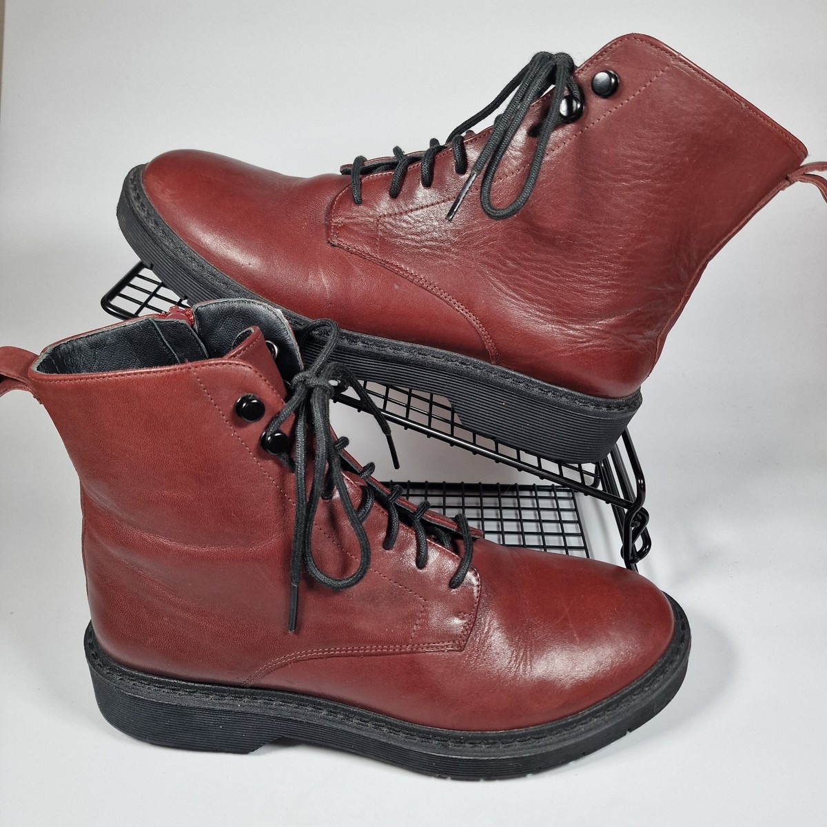 Clarks Witcombe High Womens Boots Burgundy Leather Outdoor - Main Image