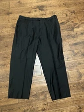 Pronto Uomo Men’s Black Wool Dress Pants Size 42 Waist Tailored Slacks