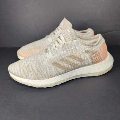 Adidas PureBoost Go  Sneakers White Ash Pearl Running Comfy Knit Shoes Men's 6.5