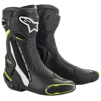 Alpinestars SMX Plus V2 Motorrad Motorradstiefel schwarz/weiß/gelb fluo