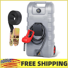 15 Gallon Fuel Caddy Portable Gas Fuel Tank Gas Can W/Manual Transfer Nozzle,NEW
