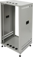 22U Floorstanding Open Frame Server Rack Carbon Steel With Wheels Grey