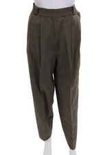 Gianni Versace Womens Dress Pants Brown 100% Cotton Button Size 40