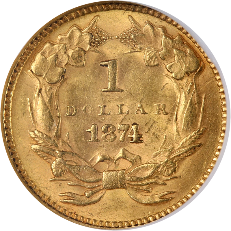 1874 Type 3 Indian Princess Gold $1 NGC MS63 Nice Eye Appeal Nice Strike - Image 2 of 4