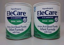 LOT OF 2 EleCare Infant Formula Powder Hypoallergenic Amino Acid 14.1 oz Ex 2/26