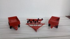 Ertl Lot Of Two Pull Behind Trailers And One Tiller 1:55 Scale