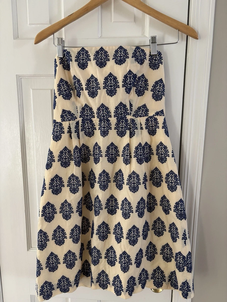 j crew factory embroidered dress Embroidered Square Neck Dress For Women