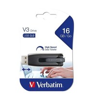 Verbatim 16GB V3 USB3.0 Grey Store'n'Go V3; Retractable USB Storage Drive Memory