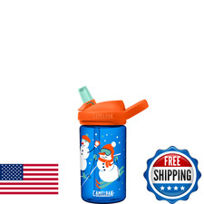 Camelbak Kids Eddy Bite Valve Straw Tritan Renew Water Bottle Snowman Sled 14Oz