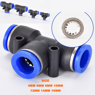 Nylon T Piece Push Fit Connectors Air Line Brake Speed Fit Fitting Three Way Pe