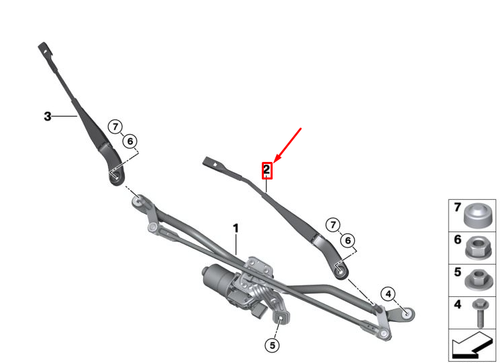 Jeu D'essuie-glaces Avant Pour Mini Clubman F54 09.2015-06.2018 - 2 Balais (gauche 550 Mm, Droite 500 Mm)