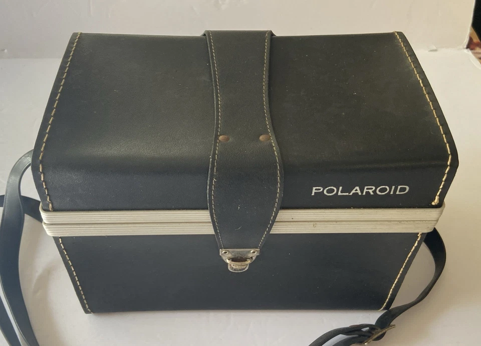 Vintage Polaroid Camera Hard Carrying Case Black with Strap Original - Image 2 of 4