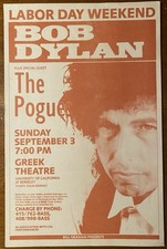 Affiche De Concert Bob Dylan Greek Theatre Berkeley 1989 US ORG Pogues MacGowan