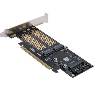  SA-028 PCI Express PCI-E 3.0 & Dual SATA to NGFF NVME MSATA M-Key B/M-Key SSD
