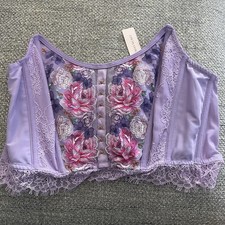 NWT Victoria  s Secret Dream Angels Floral Embroidered Strapless Corset Top Large