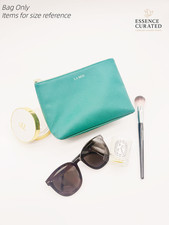 LA MER Metallic Ombre Blue/Green Saffiano Cosmetic Zipper Bag NEW