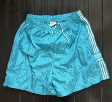 Adidas 70s 80s Soccer Shorts Vintage Nylon Made IN USA Teal Men’s Size Large