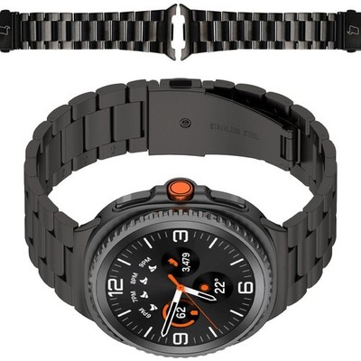 Edelstahl Armband für Galaxy Watch 8 40 mm/44 mm/8 Classic 46 mm Bizon Schwarz