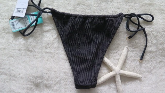 Seafolly 10 Amazonia Tube Top Halter & 10 Sea Dive Tie Side Drawstring Rio Black - Image 2 of 4