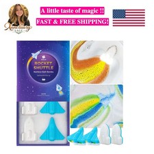 Space Rocket Bath Bombs for Kids Boys, 4 XL Natural Organic Kid Bath Bombs ...