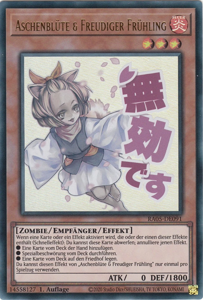 YU-GI-OH, ASCHENBLÜTE & FREUDIGER FRÜHLING, UR, RA05-DE091, 1. Auflage, TOP - Bild 1 von 1
